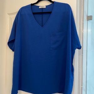 Royal blue boxy top